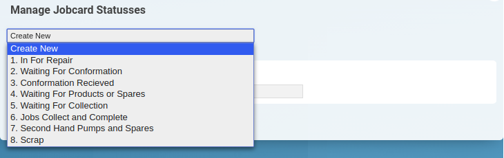 Jobcard Statuses